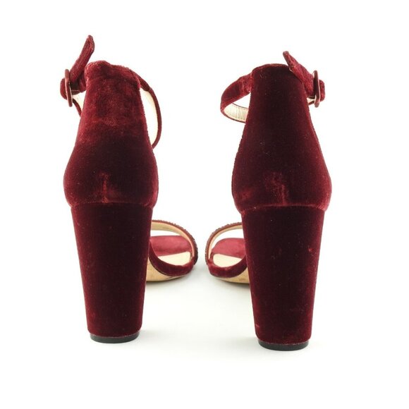 Women's 10 M White House Black Market Burgundy Pink Suede Ankle Strap Shoes Heel - Picture 3 of 13